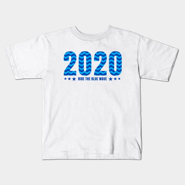 Ride The Blue Wave 2020 Kids T-Shirt by felixbunny